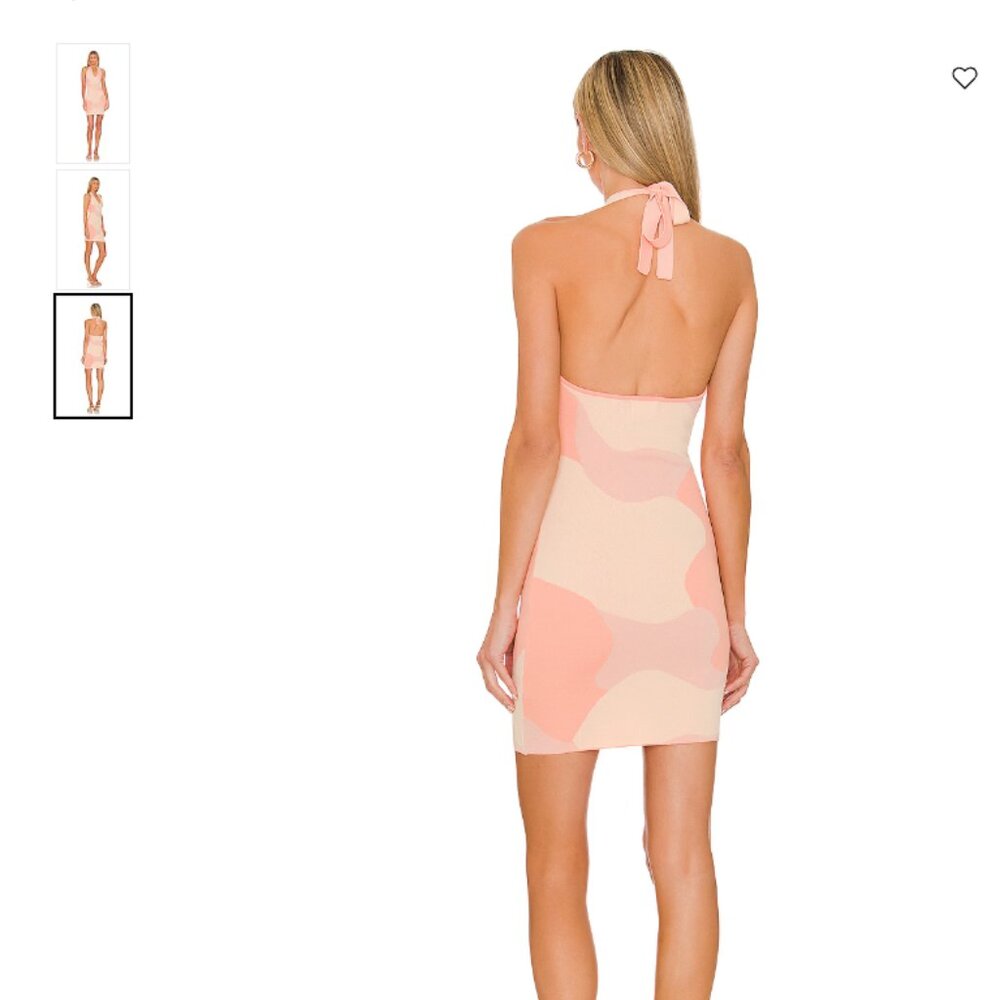 NWOT superdown Elliot Halter Mini Dress | Size L | Orange Multi - Picture 3 of 3